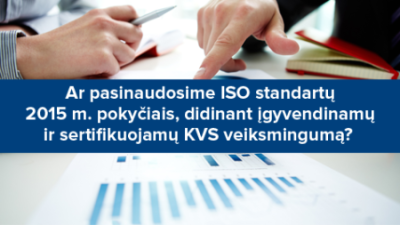 ar pasinaudosime iso standartu 2015 m. pokyciais, didinant igyvendinamu ir sertifikuojamu kvs veiksminguma?